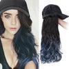 Ins Hot24" Long Curly Wavy Hairpiece Adjustable Baseball Cap Attached Natural Wig for Women Girls Bleach Blonde - Effortless Glamor