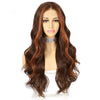 Women's Long Curly Hair In The Middle Part Of The Big Wave Of Gray And Gold Mixed Color Pick Dye Wig