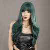 Bangs Long Curly Hair Seaweed Green Natural Fluffy Wig Suitable For Party Use - Effortless Glamor