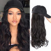 2022 Ins Hot Brown Black Wave Wig With Hat - Effortless Glamor