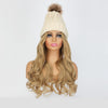 Knit Beanie Winter Hat with Removable Hair Hat Wig - Effortless Glamor