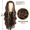 Ins Hot Women's Long Wavy Middle Part Heat ResistantMini Lace Wig