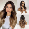 Hot Brown OmbreBlonde Wavy Long Mini LaceWigs - Effortless Glamor