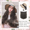 Summer Hat Wigs With Curly And Straight Hair - Effortless Glamor