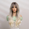 26 InchesLong Curly Wavy Ombre Blonde Wig - Effortless Glamor