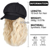 Newsboy Cap with 10 Inch Wavy Curly Hair Extensions for Women - Effortless Glamor