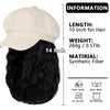 Newsboy Cap with 10 Inch Wavy Curly Hair Extensions for Women - Effortless Glamor