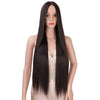 Brown Long Straight Wig Natural Middle Point Heat Resistant Mini Lace Front Wigs - Effortless Glamor