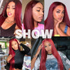 Women' s Red Straight Hot Mini Lace Front Wig - Effortless Glamor