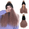 Wig Hat Long Curly Wavy Fluffy Wig for Women - Effortless Glamor