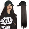 Wigyy Black Baseball Cap withStraight Hair Wig - Effortless Glamor