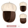 Wigyy White Bob Hat Wig 9.5 Inch Straight Short Synthetic Bobo Wigs - Effortless Glamor