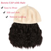 Wigyy Berets Cap with 8 Inch Wavy Curly Hat Wig - Effortless Glamor