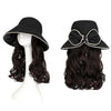 Summer Fashion Long Curly Hair Bow Hat Wig - Effortless Glamor