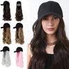 Ins Hot24" Long Curly Wavy Hairpiece Adjustable Baseball Cap Attached Natural Wig for Women Girls Bleach Blonde - Effortless Glamor