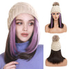 Beanie Hat with Hair Extensions Attached Straight Short BobWig - Effortless Glamor