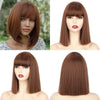 16 Colors ShortBob Wigs with Bangs - Effortless Glamor