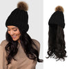 Knit Beanie Winter Hat with Removable Hair Hat Wig - Effortless Glamor