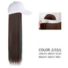 Wigyy White Baseball Cap Adjustable Long Straight Hair a Variety Of Colors - Effortless Glamor