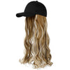 Ins Hot24" Long Curly Wavy Hairpiece Adjustable Baseball Cap Attached Natural Wig for Women Girls Bleach Blonde - Effortless Glamor