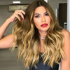 22 Inch Long Wavy Ombre Brown Mini Lace Wigs - Effortless Glamor