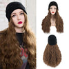 Knit Beanie Hat Wig with Long Wave Hair Extension For Women - Effortless Glamor