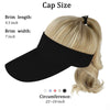 Ponytail Medium Length Curly Hair Open Top Black Hat Wig - Effortless Glamor