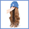 17inch Long Wavy Wig Blue Soft Knit Cap - Effortless Glamor