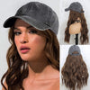 Brown Hair Removable Black Baseball Cap Wig - Effortless Glamor