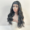 Black Fluffy Long Curly Hair with Headband - Effortless Glamor