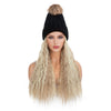 Wig Hat Long Curly Wavy Fluffy Wig for Women - Effortless Glamor