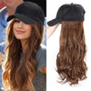 2022 Ins Hot Brown Black Wave Wig With Hat - Effortless Glamor