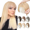 100% Human Hair Toppers with Bangs - 12 - Effortless Glamor