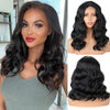 Short Wavy Dark Brown Synthetic Wig for Women Middle Part Wig