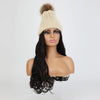 Knit Beanie Winter Hat with Removable Hair Hat Wig - Effortless Glamor