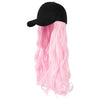 Ins Hot24" Long Curly Wavy Hairpiece Adjustable Baseball Cap Attached Natural Wig for Women Girls Bleach Blonde - Effortless Glamor