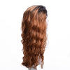 24 Inch Long Ombre Brown Curly Wavy Wig Natural Looking Fluffy Layered Wig - Effortless Glamor