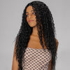 Synthetic Long Curly Wig For Black Women Natural Middle Part Hairline Heat Resistant Daily Use Wigs