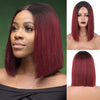 Ins Hot Mixed Dark Brown and Blonde Color Synthetic Wigs Short Straight Bob - Effortless Glamor