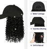 Ins Hot Baseball Cap with 16 Hair Extensions Adjustable Wig Hat Attached African Kinky Curly Hairpiece - Effortless Glamor