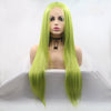 Grass Green Handmade Synthetic Lace Front Wigs Cosplay Party Use