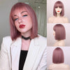 Ins Hot Women Omber Blond Pink Short Straight Bob Wig - Effortless Glamor