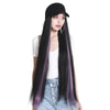 Baseball Cap Wig Women 30inch Long Straight Hair Wig