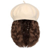 Wigyy Black Berets Cap with 8 Inch Wavy Curly Hat Wig - Effortless Glamor