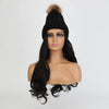 Knit Beanie Winter Hat with Removable Hair Hat Wig - Effortless Glamor