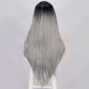 Ins Hot Long Wavy Mini Lace Front Gray Wigs - Effortless Glamor