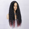 Ins Hot Long Jerry Curl Black Heat Resistant Fiber Middle Part Natural HairlineWigs