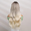 26 InchesLong Curly Wavy Ombre Blonde Wig - Effortless Glamor