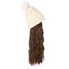 WigyyIns Hot Hat Hair Extension Long Wavy Curly White Hat Wig - Effortless Glamor