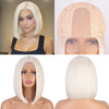 Ins Hot 12inch Short Straight Bob White Small Lace Wigs - Effortless Glamor